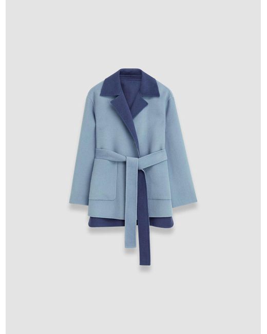 Joseph Blue Arnold Reversible Double Face Cashmere Coat