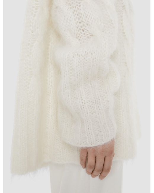 Joseph White Fortin Hand Knitted Cable Mohair Jumper