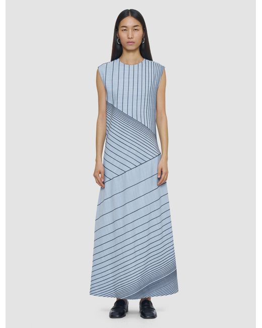 Joseph Blue Maryse Embroidered Stripes Dress