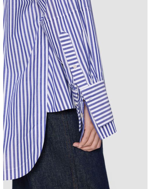 Joseph Blue Theia Cotton Stripe Shirt