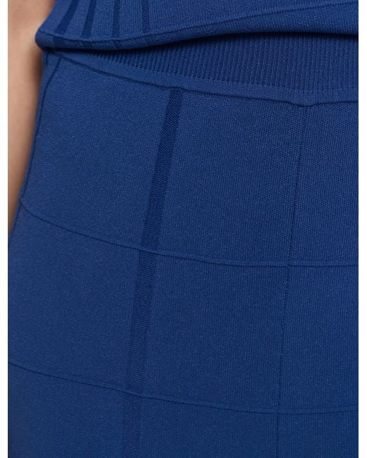 Joseph Blue Viscose Grid Knit Trousers