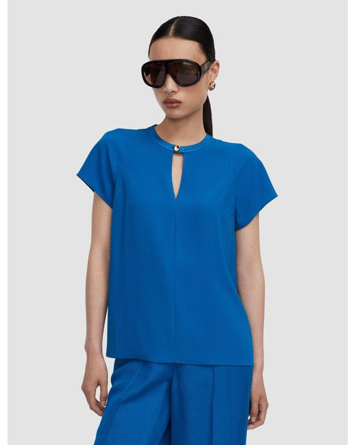 Joseph Blue Donna Crepe Top