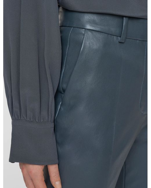 Joseph Blue Tafira Leather Stretch Trousers
