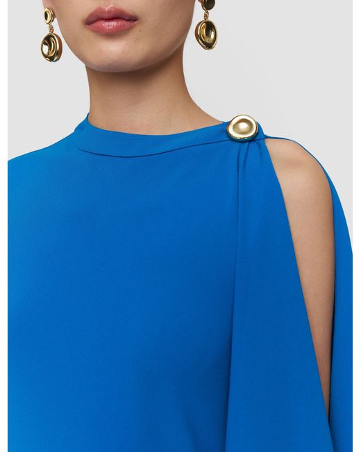 Joseph Blue Aly Crepe Cape Dress