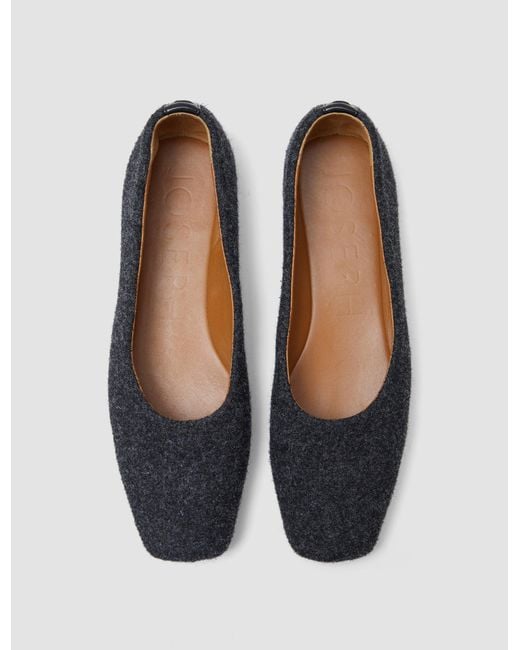 Joseph White Textured Wool Ballerinas