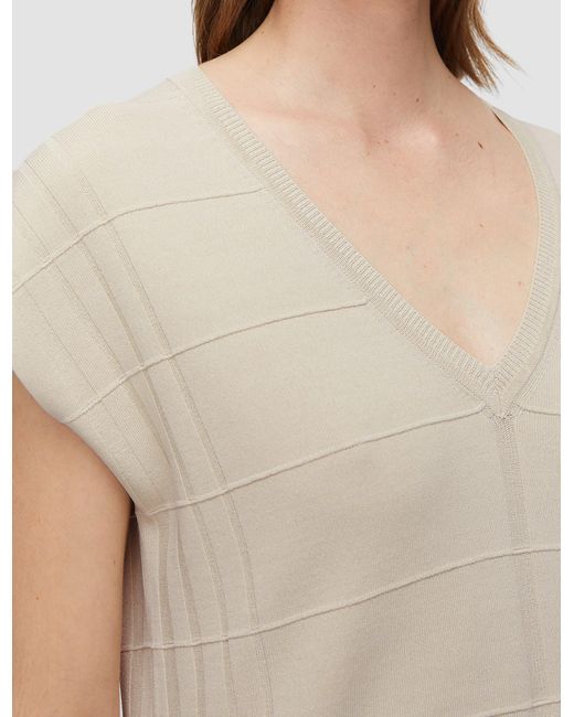 Joseph Natural Viscose Grid Knit Top