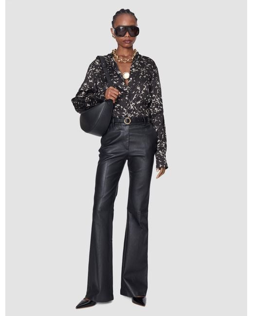 Joseph Black Millie Printed Crinkle Blouse