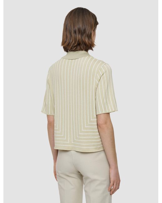 Joseph Natural Geometric Jacquard Silk Blend Top