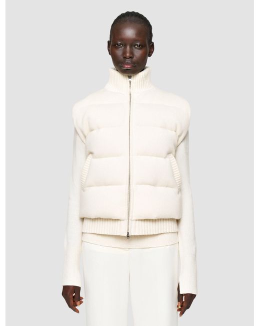 Joseph White Knitted Down Puffer Gilet