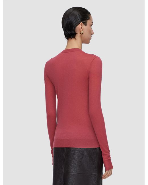 Joseph Red Cashair Round Neck Jumper