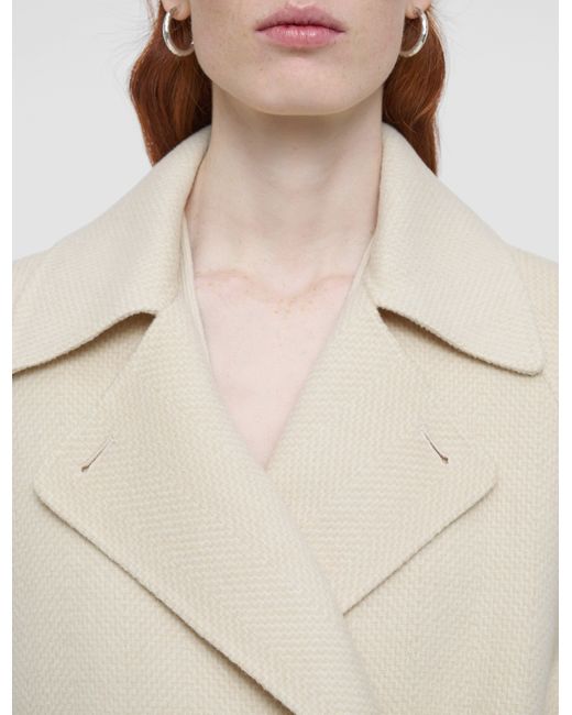 Joseph Natural Navarre Linear Double Face Wool Coat