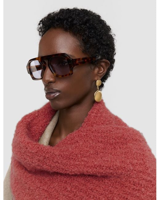 Joseph Red Bouclé Knit Scarf