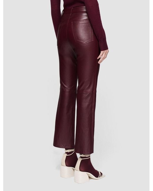 Pantalon Duke en cuir stretch Joseph en coloris Purple