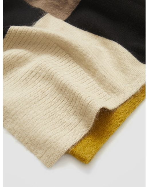 Joseph Black Overlay Merino Wool Scarf