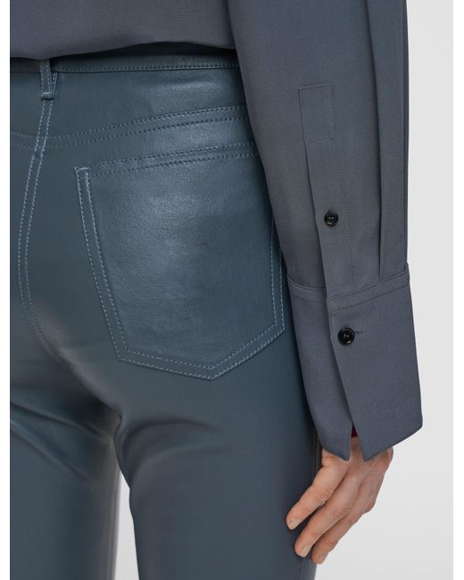Joseph Blue Duke Leather Stretch Trousers