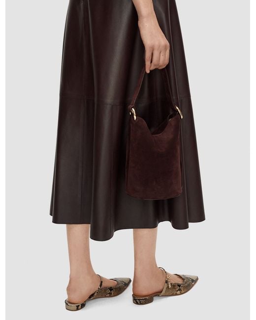 Joseph Brown Mini Bucket Suede Bag