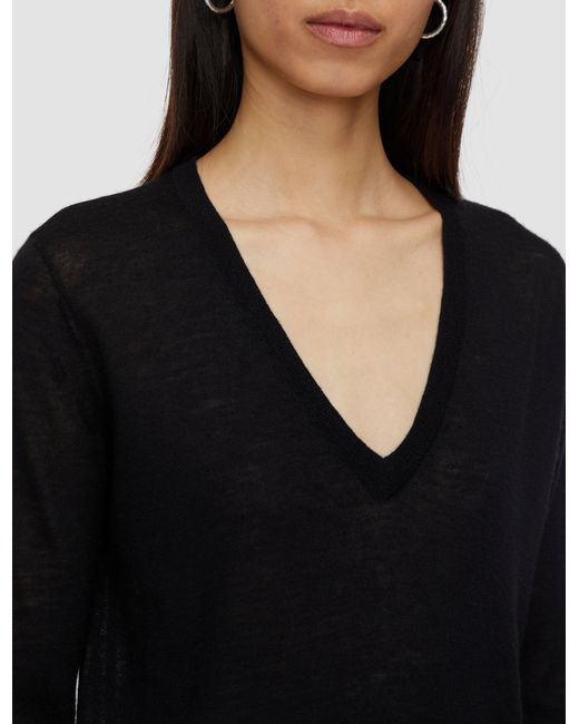 Joseph Black Cashair V Neck Jumper