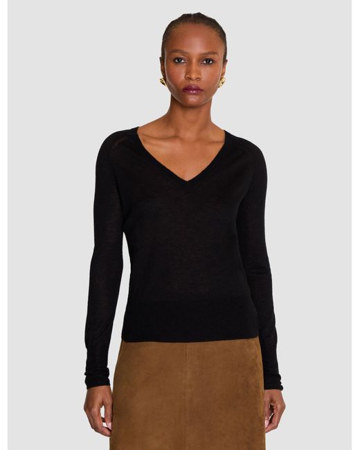 Joseph Black Cetus Cashair V Neck Jumper