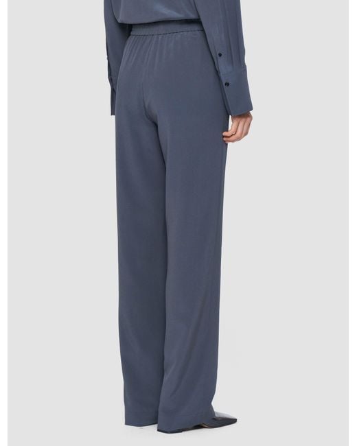 Joseph Blue Sahel Crepe De Chine Silk Trousers