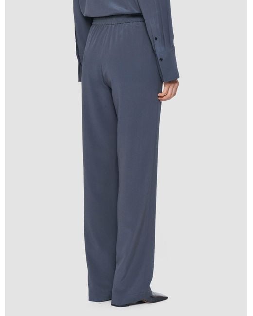 Joseph Blue Sahel Crepe De Chine Silk Trousers