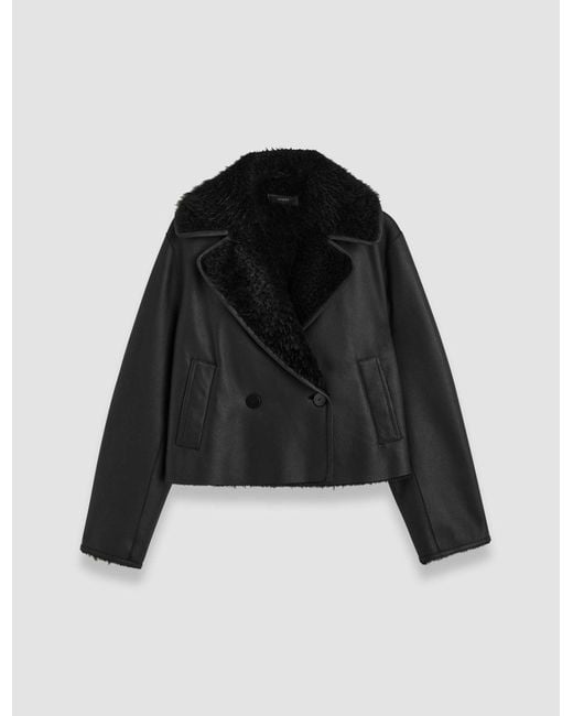 Joseph Black Rousse Textured Shearling Jacket