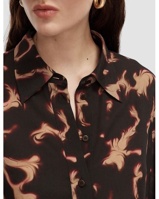 Joseph Brown Rieu Tortoiseshell Crepe Blouse