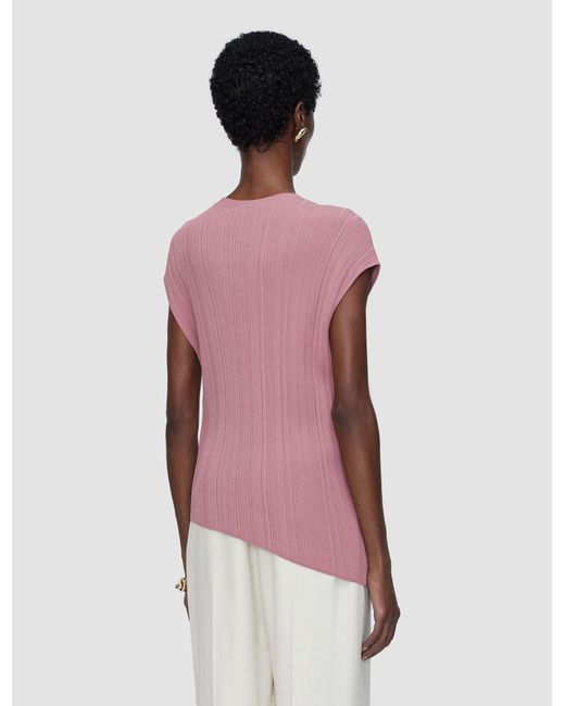 Joseph Pink Kenit Knit Plissé Top