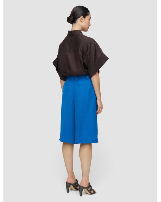 Joseph Blue Centa Linen Blend Shorts