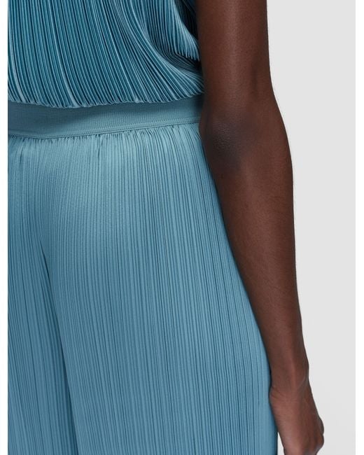 Joseph Blue Amber Pleated Satin Trousers