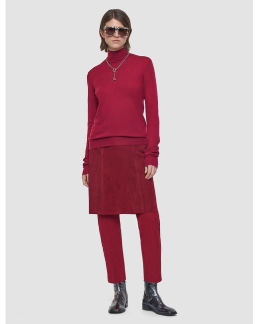 Joseph Red Cashair High Neck Jumper