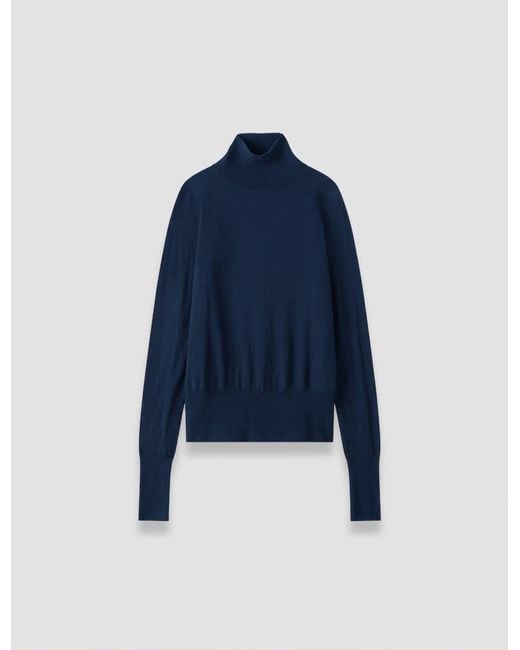 Joseph Blue Yara Cashair High Neck Jumper