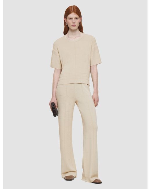 Joseph Natural Viscose Grid Knit T-Shirt