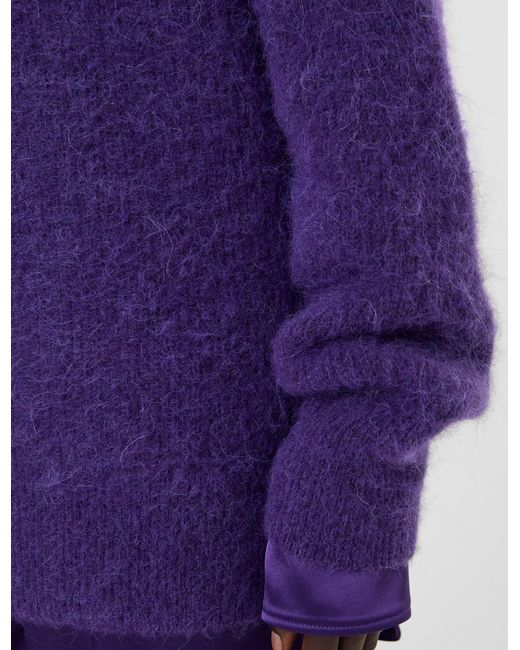 Joseph Purple Meslay Brushed Alpaca Jumper