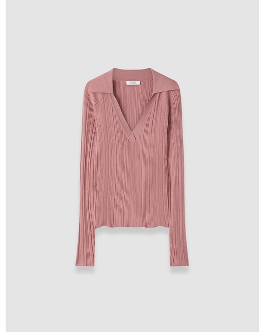 Joseph Pink Chelia Plissé Knit Top