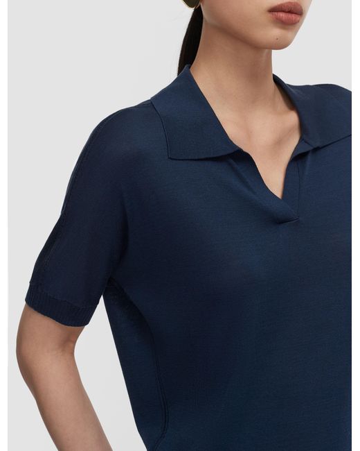 Polo Niata En Soie Superfine Joseph en coloris Blue