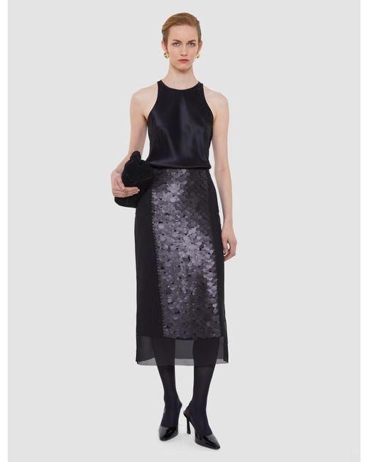 Joseph Black Cambo Chiffon Sequin Skirt