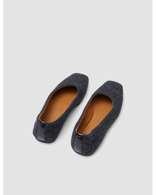 Joseph White Textured Wool Ballerinas