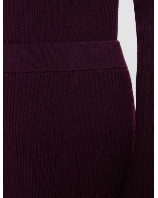 Joseph Purple Hallie Merino Wool Rib Skirt