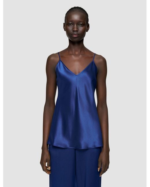 Joseph Blue Clea Silk Satin Camisole