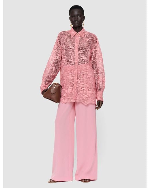 Joseph Pink Nyla Corded Lace Blouse