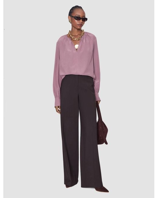 Joseph Purple Rina Crepe De Chine Silk Blouse