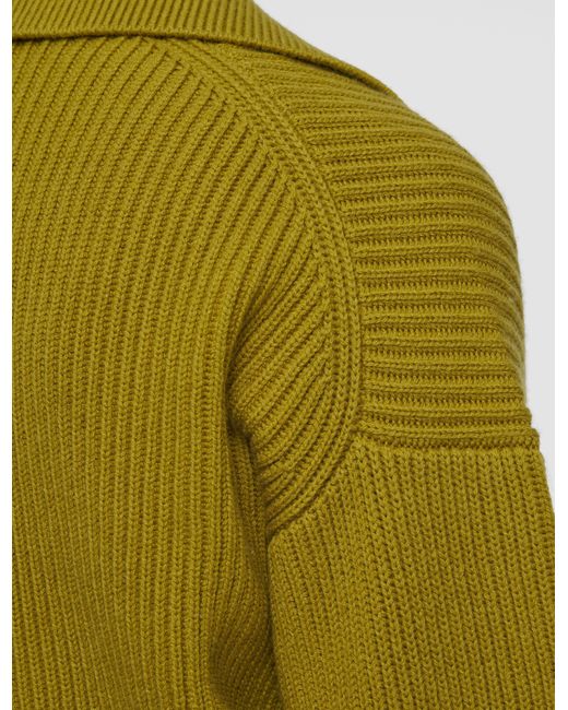 Joseph Green Light Cardigan Stitch Open Neck Jumper