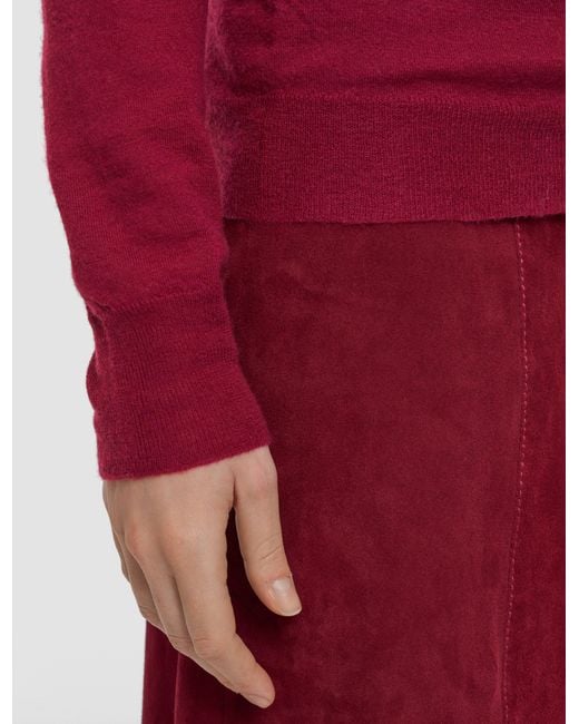 Joseph Red Cashair High Neck Jumper
