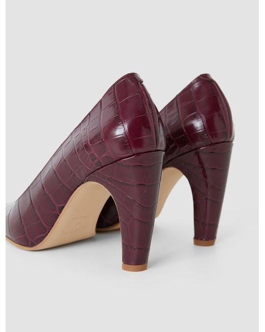 Joseph Pink Zina Croc Leather High Heel Shoes