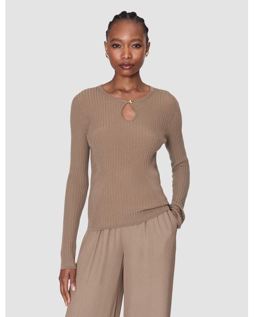 Joseph Natural Luz Merino Wool Rib Top
