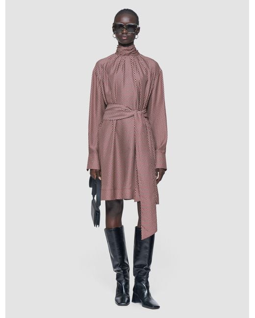 Robe Agata En Mélange De Soie Imprimée Joseph en coloris Pink