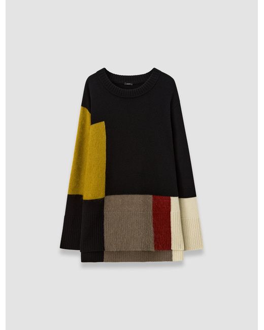 Joseph Blue Overlay Merino Wool Jumper
