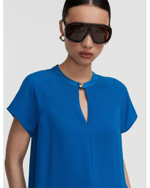 Joseph Blue Donna Crepe Top
