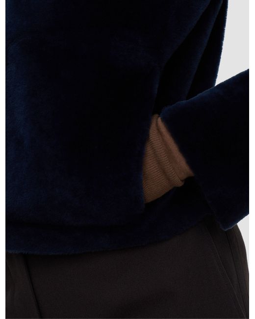 Shell Alloway JOSEPH Alloway Reversible Soft Shearling Jacket in Blue | Lyst UK