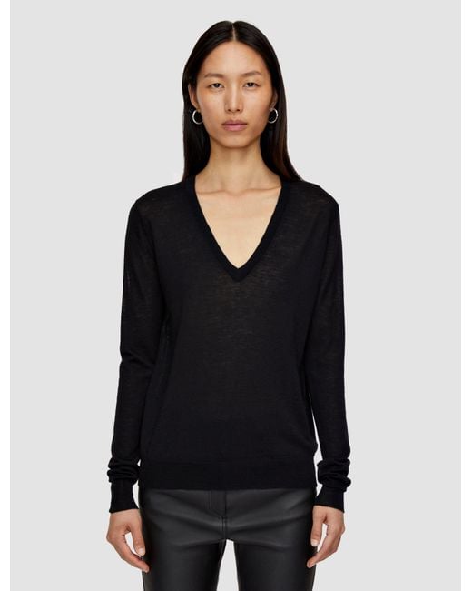 Joseph Black Cashair V Neck Jumper